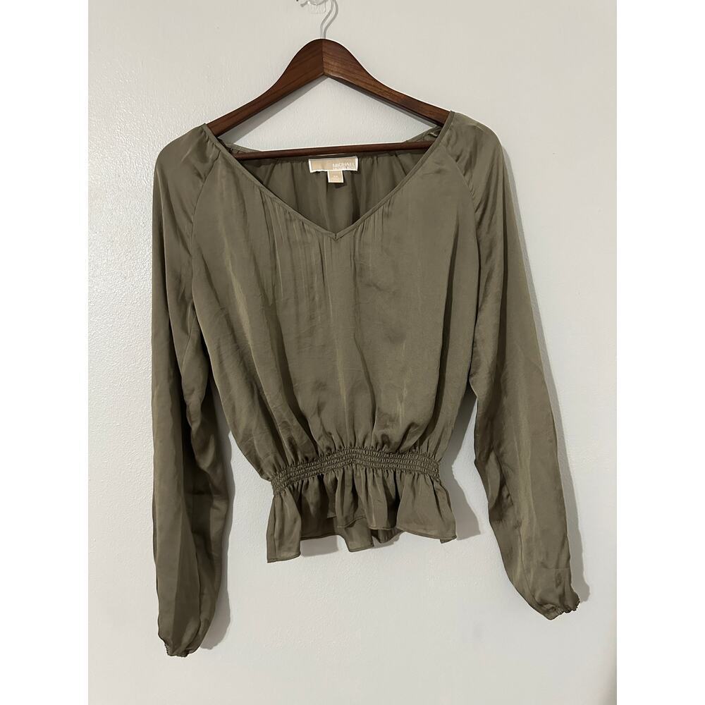 Michael Kors Silky Elastic Waist V Neck sz XS